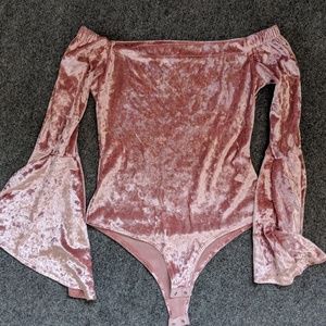 Plush Blush Crushed Velvet Bodysuit